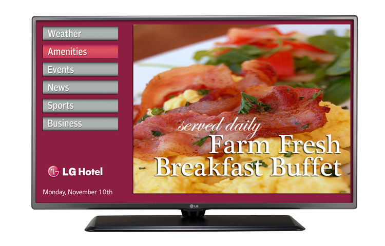 LG TV display for hotels