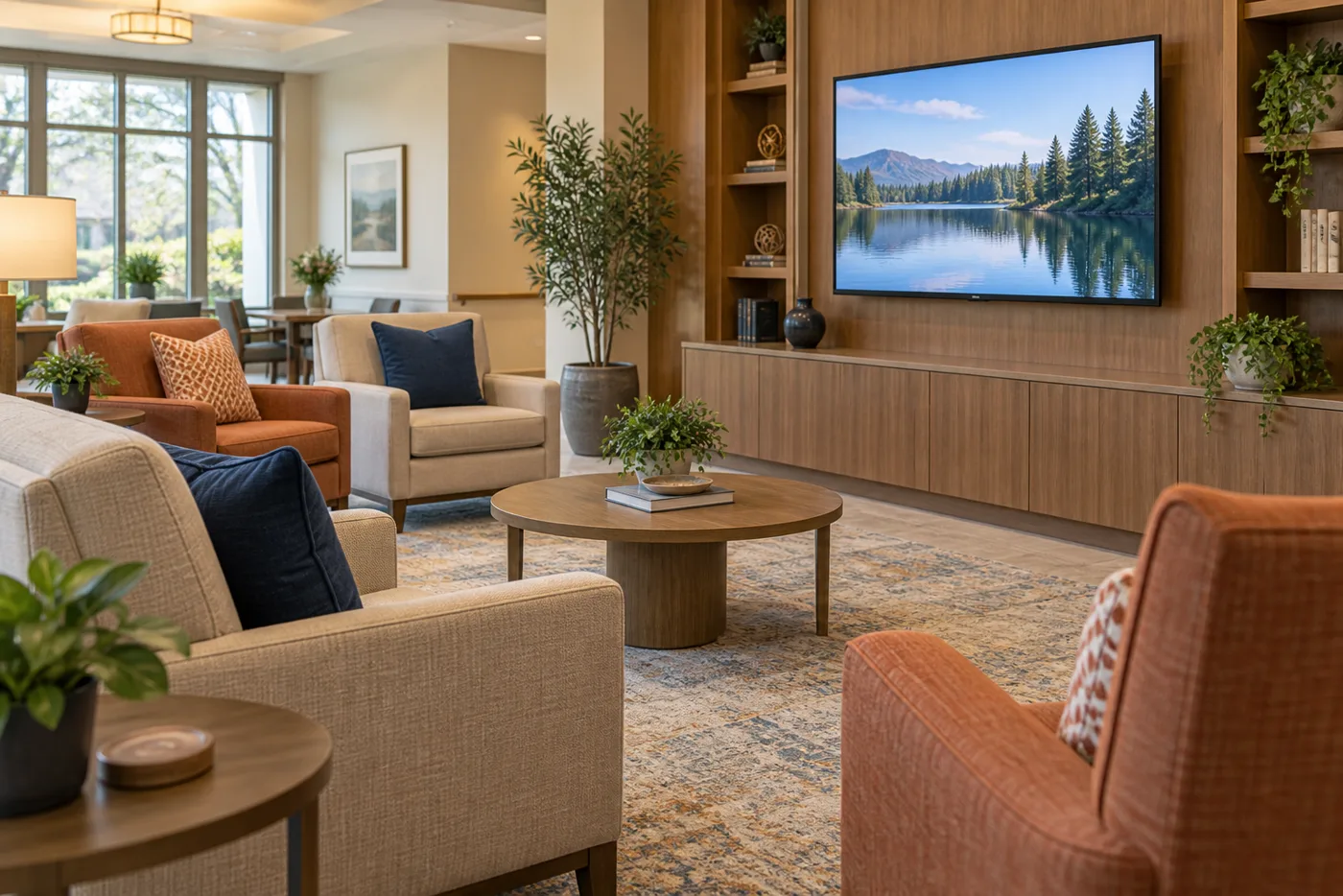 Illustrative senior living lounge
