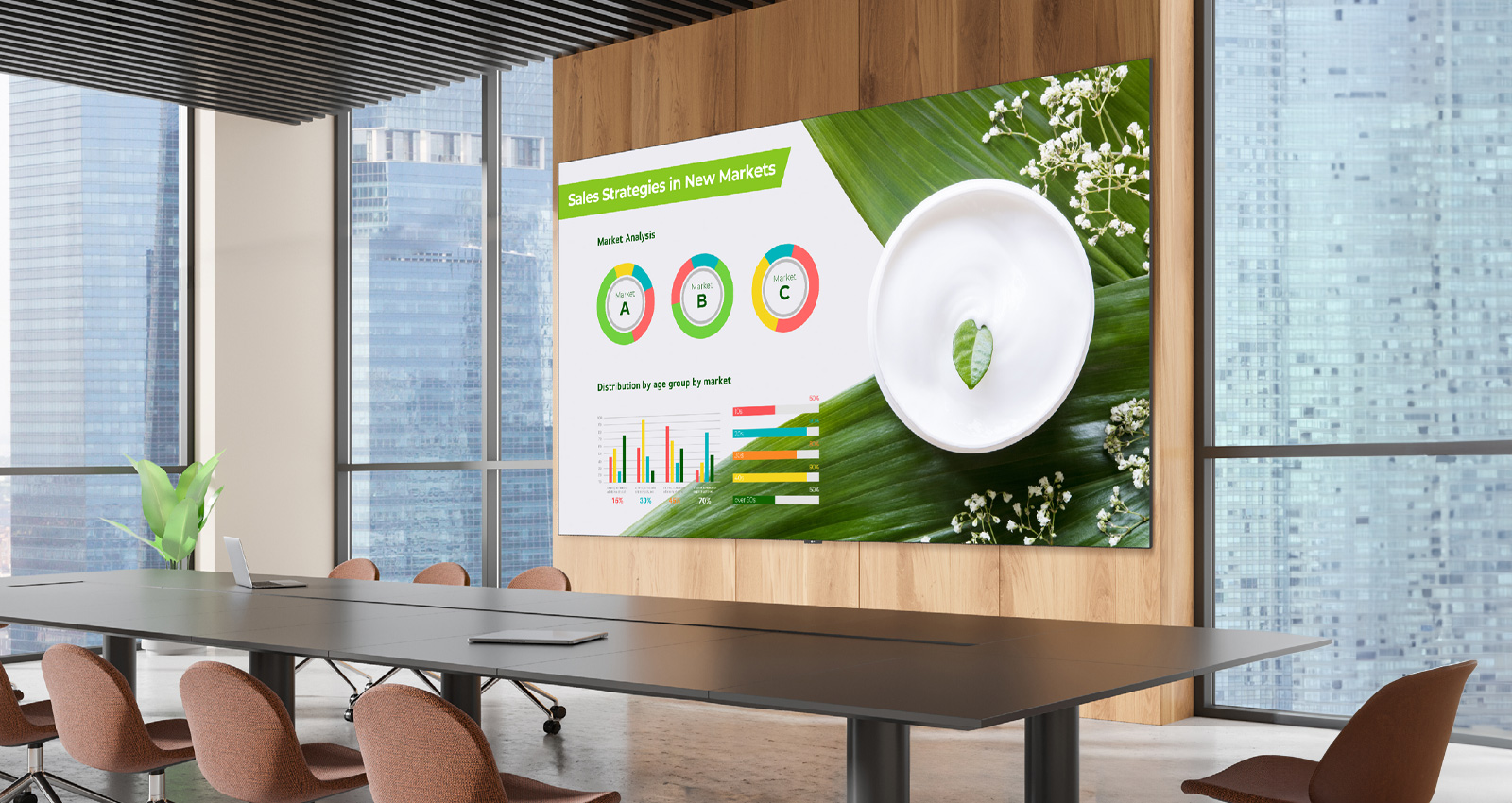 LG All-in-One LED display installed in a commercial space